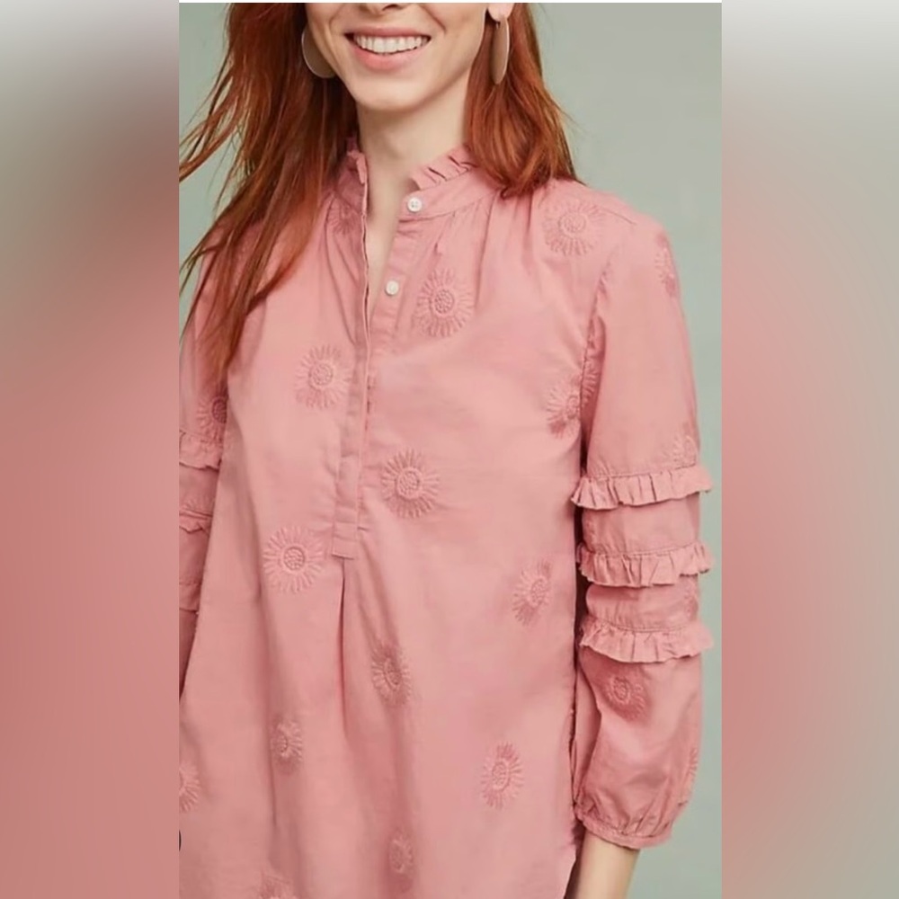 ANTHROPOLOGIE Isabel Sinclair Embroidered Blouse - Picture 1 of 11